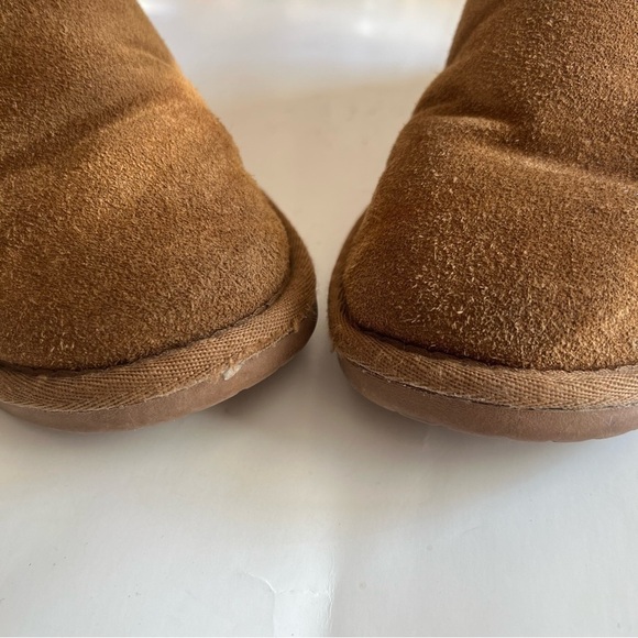 Minnetonka Genuine Sheepskin leather Women Olympia Short Boots Golden Tan size 8 - Picture 9 of 15